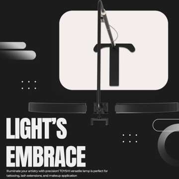 toyshi 26 inch Lash Light, Lamp for Eyelash Extensions, Esthetician Beauty Half Moon Light, Eyelash ...