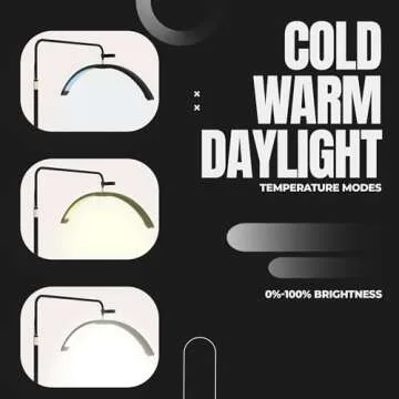 toyshi 26 inch Lash Light, Lamp for Eyelash Extensions, Esthetician Beauty Half Moon Light, Eyelash LED Light, Lash Lighting for Tattoo Beauty Eyelash Tech Esthetician