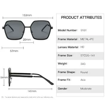 iKANOO Oversized Square Sunglasses: Chic Summer Shades