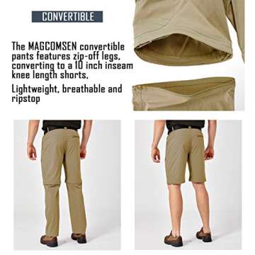 MAGCOMSEN Hiking Pants Mens Work Pants Tactical Pants Fishing Pants for Men Quick Dry Pants Convertible Pants Lightweight Breathable Summer Pants