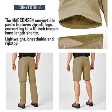 MAGCOMSEN Hiking Pants Mens Work Pants Tactical Pants Fishing Pants for Men Quick Dry Pants Convertible Pants Lightweight Breathable Summer Pants