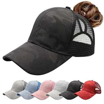 Stylish Womens Trucker Hat for Ponytails and Buns