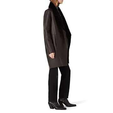 Victor Alfaro Brown Faux Leather Coat for Stylish Women