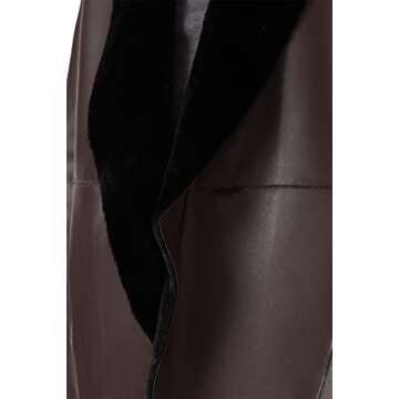 Victor Alfaro Brown Faux Leather Coat for Stylish Women