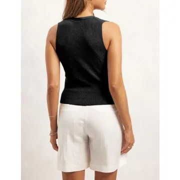 IQSQSQ Women’s Chic V Neck Button Down Sweater Vest