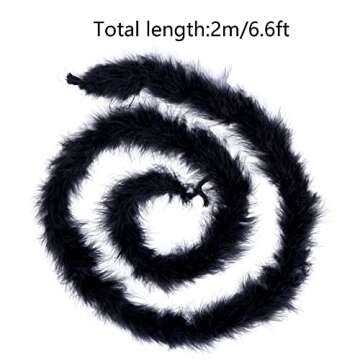 Dxhycc 2 Yards Marabou Feather Boa for Crafts Wedding Party Halloween Costume Christmas Tree Decorat...