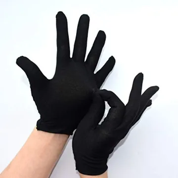 Reusable Black Cotton Gloves for Gardening and Jewelry Inspection