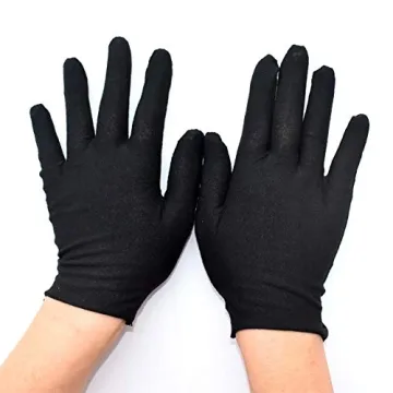 Reusable Black Cotton Gloves for Gardening and Jewelry Inspection