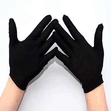 Reusable Black Cotton Gloves for Gardening and Jewelry Inspection