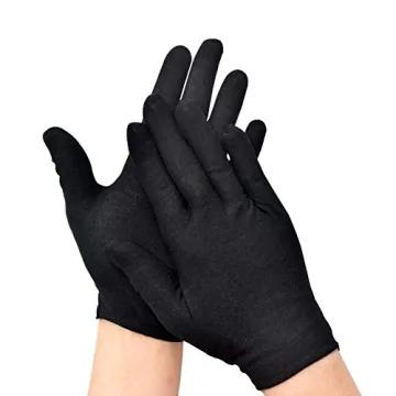 Reusable Black Cotton Gloves for Gardening and Jewelry Inspection