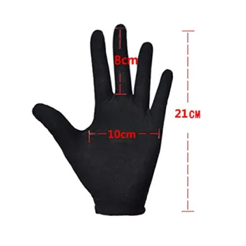 Reusable Black Cotton Gloves for Gardening and Jewelry Inspection