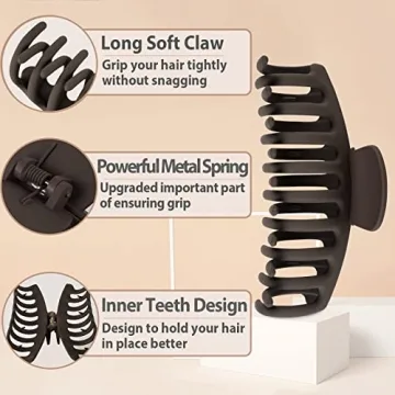 TOCESS Large Hair Claw Clips - Strong Hold & Versatile
