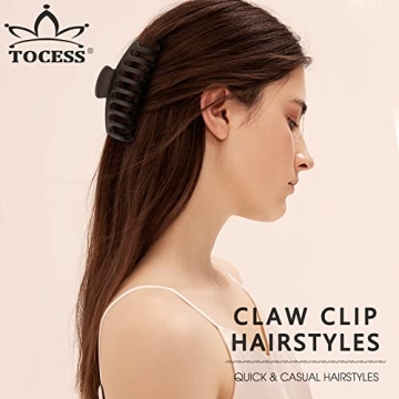 TOCESS Large Hair Claw Clips - Strong Hold & Versatile