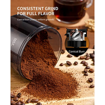SHARDOR Conical Burr Coffee Grinder 35 Settings Anti-Static