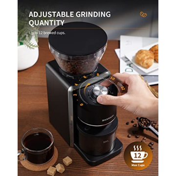SHARDOR Conical Burr Coffee Grinder 35 Settings Anti-Static