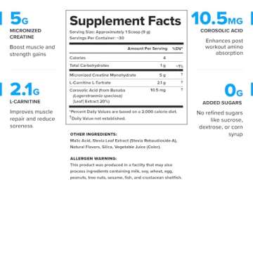 LEGION Recharge Post Workout Supplement - All Natural Muscle Builder & Recovery Drink with Micronize...