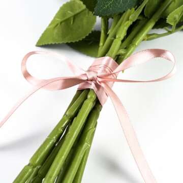 Double Face Rose Gold Satin Ribbon 1/4 inch X 100 Yards, Thin Ribbon Craft Fabric Ribbon Polyester Ribbons for Gift Wrapping, Wedding, Bow Making, Wreath, Holiday Decoration, DIY Sewing (Rose Gold)