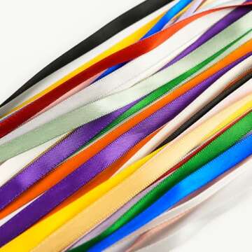 Double Face Rose Gold Satin Ribbon 1/4 inch X 100 Yards, Thin Ribbon Craft Fabric Ribbon Polyester Ribbons for Gift Wrapping, Wedding, Bow Making, Wreath, Holiday Decoration, DIY Sewing (Rose Gold)