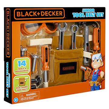 Black & Decker Junior Toy Tool Belt Set for Kids