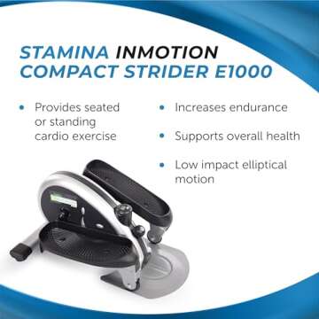 Stamina Inmotion Compact Strider Foot Exercise Machine - Under Desk Elliptical - Standing or Seated ...