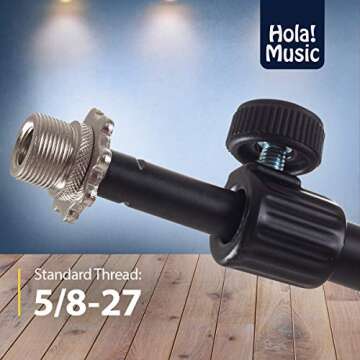 Hola! Music Mic Stand Adjustable for Home or Stage Use
