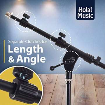 Hola! Music Mic Stand Adjustable for Home or Stage Use