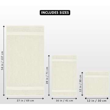 Utopia Towels 8-Piece Premium Towel Set, 2 Bath Towels, 2 Hand Towels, and 4 Wash Cloths, 600 GSM 10...