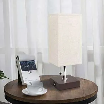 aooshine Modern Bedside Table Lamp with USB Port