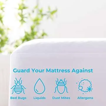 Linenspa Waterproof Mattress Encasement - Queen Size, Noiseless Cover