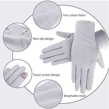 Stylish Sunblock Gloves for Women with Touchscreen Functionality