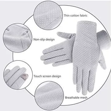 Stylish Sunblock Gloves for Women with Touchscreen Functionality