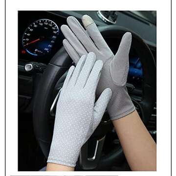 Stylish Sunblock Gloves for Women with Touchscreen Functionality