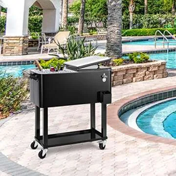 EDOSTORY 80 Quart Rolling Cooler for Outdoor Events