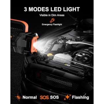 Tire Inflator Portable Air Compressor - Battery Powered Tire Air Pump with Memory Function, 12V DC Auto Pump with Dual Digital Pressure Gauge, 5X Faster Inflation Air Pump for Car, SUV, Bike, Ball