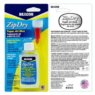 BEACON Zip Dry Fast-Drying Paper Art Glue - Archival Quality, Acid & Lignin Free, Wrinkle-Resistant ...