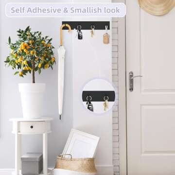 VIS'V Key Holder Wall Mount, Large Self Adhesive Key Hanger Metal Stick on Key Rack Compact Key Rail...