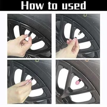 JUSTTOP 4 Pack Handmade Crystal Rhinestone Car Tire Valve Stem Caps, Car Wheel Tire Valve, Attractive Dustproof Bling Car Accessories, Universal for Cars, Trucks and Motorcycles-Pink