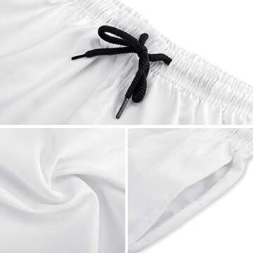 AMRANDOM Mens Swim Trunks Dominican Republic Flag Fast Dry Beach Bathing Suits, Breathable and Comfortable Beach Shorts Board Shorts with Side Pocket for Swim Surfing Swimwear, XL