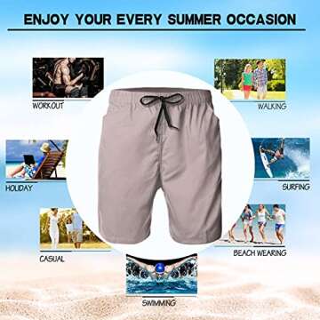 AMRANDOM Mens Swim Trunks Dominican Republic Flag Fast Dry Beach Bathing Suits, Breathable and Comfortable Beach Shorts Board Shorts with Side Pocket for Swim Surfing Swimwear, XL