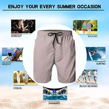 AMRANDOM Mens Swim Trunks Dominican Republic Flag Fast Dry Beach Bathing Suits, Breathable and Comfortable Beach Shorts Board Shorts with Side Pocket for Swim Surfing Swimwear, XL