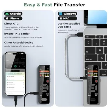 AI Digital Voice Recorder 128GB - Transcribe Voice Effortlessly