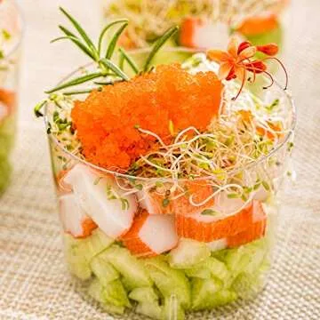 Restaurantware 6 Ounce Parfait Cups 100 Round Mousse Cups - Disposable Durable Clear Plastic Shooter Glasses For Desserts Premium Serve Appetizers Or Desserts