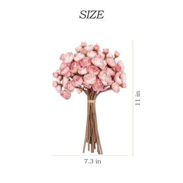 Soulfloral Artificial Ranunculus Flowers (18 Pieces, Dusty Rose), Silk Mini Bouquets for Home Decor,...