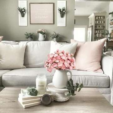 Soulfloral Artificial Ranunculus Flowers (18 Pieces, Dusty Rose), Silk Mini Bouquets for Home Decor, Wedding, Table Centerpiece and Bridal Shower, Faux DIY Floral Arrangements MG4