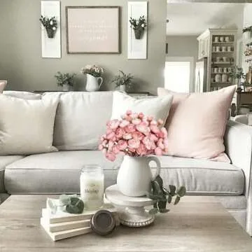 Soulfloral Artificial Ranunculus Flowers (18 Pieces, Dusty Rose), Silk Mini Bouquets for Home Decor, Wedding, Table Centerpiece and Bridal Shower, Faux DIY Floral Arrangements MG4