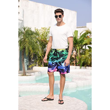 80s Plum Smoke Graphic Swim Trunks for Men XL