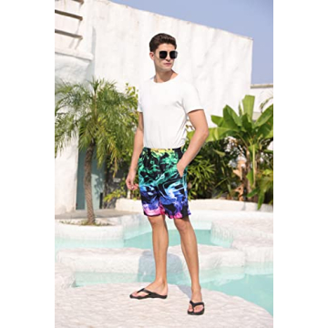 80s Plum Smoke Graphic Swim Trunks for Men XL