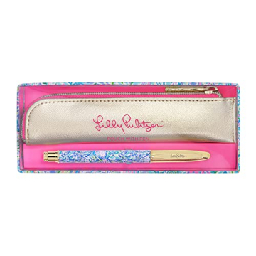 Lilly Pulitzer Metal Pen Set with Vegan Leather Pouch