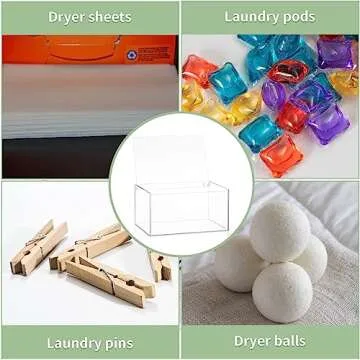 Acrylic Dryer Sheet Container for Laundry Room,Dryer Sheet Holder ,Dryer Sheet Dispenser with Lid for Laundry Storage Containers and Decor,Clear Dryer Sheet Box for Bathroom,Fabric Sheet Holder