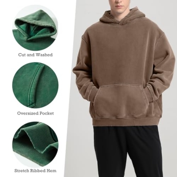 FAIABLE Women's Oversized Acid Wash Hoodie for Trendy Comfort